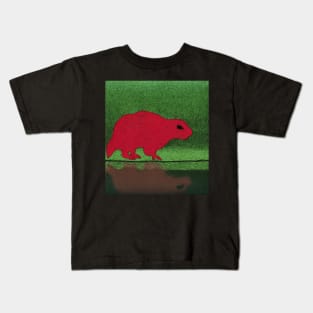 groundhog sees reflection in water Kids T-Shirt